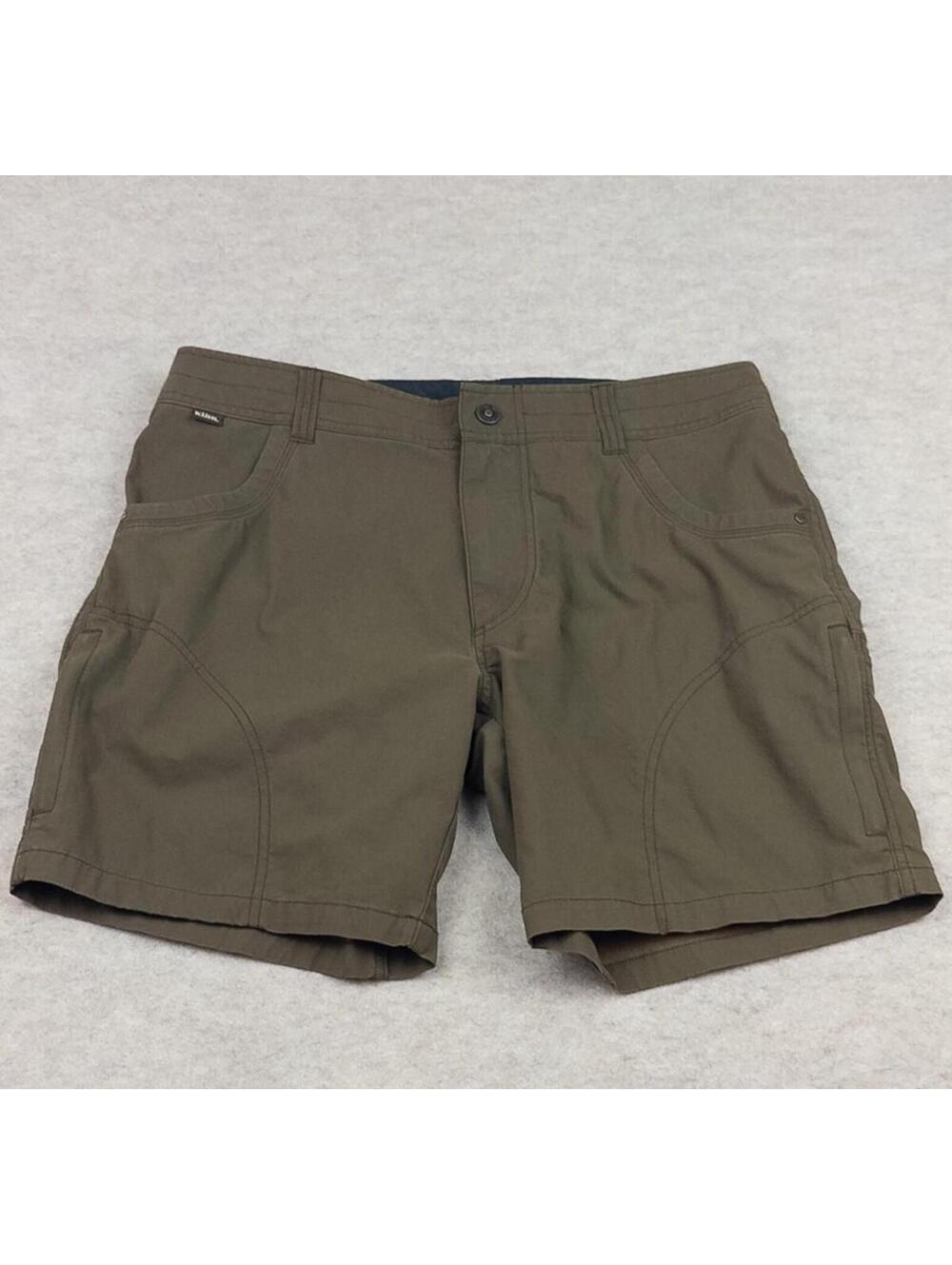 Kühl Men’s Olive Outdoor Hiking Shorts Stretch Nylon Blend